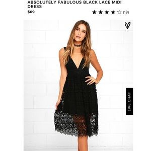 Black lace midi dress